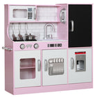 Qaba - Cuisine de jeu pour enfants avec tableau noir, machine à glaçons - rose-Tableau noir pour écrire le menu stimule la créativité dans la planification des repas 