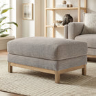 Modway - Roscoe Tissu Ottoman - Étain-Cadre en bois vieilli séché au four