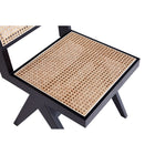 Manhattan Comfort - Lot de 4 chaises de salle à manger Hamlet 44,8 cm style industriel chic - noir et cannage naturel-21,06 po L x 23 po l x 32,87 po H
