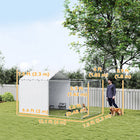 PawHut - Chenil pour chien d’extérieur avec toit - 13,1 pi x 7,5 pi x 7,5 pi-Protection contre le vent, la pluie et le soleil grâce à une bâche innovante 