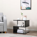 HOMCOM - Table d’appoint carrée - noir-Fabriqué en panneau de particules durable et poteaux en acier pour une utilisation à long terme 