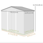 Outsunny - Abri de jardin 7' x 4' avec fondation au sol, argenté-Fabriqué avec le meilleur acier galvanisé