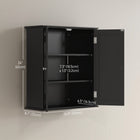HOMCOM - Armoire à pharmacie avec étagère réglable et 2 portes - noir-La structure en MDF avec surface peinte garantit durabilité et facilité de nettoyage