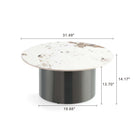 Manhattan Comfort - Table basse moderne glamour Alondra 31,49 po - Noir-Caractéristiques Base moderne ronde en acier inoxydable noir