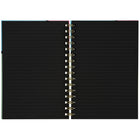 Merangue - Carnet de notes à spirale A5 à couverture noire-Pages intérieures noires avec impression en ligne grise