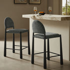 Modway - Hayley Tissu rembourré Tabouret de comptoir - Anthracite noire-Rembourrage certifié OEKO-TEX STANDARD 100