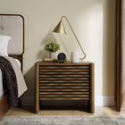 Modway - Emric Vague Table de chevet, Noyer-Deux compartiments de rangement