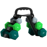 Soozier - Ensemble d’haltères hexagonaux 40 lbs avec support vertical-Ensemble de poids complet : deux paires de 2,2 lb (1 kg), 6,6 lb (3 kg) et 11 lb (5 kg)