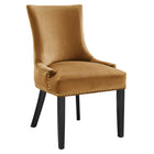 Modway - Marquis Performance Velvet Chaises de salle à manger Ensemble de 2 - Cognac-Velours de performance résistant aux taches