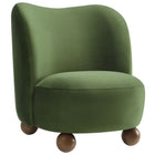 Modway - Monroe Performance Velvet Chaise d’accent - Noyer vert mousse-Velours de performance résistant aux taches