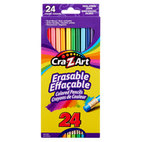 Cra-Z-Art - Crayons de couleur effacables - Couleurs assorties, Paquet de 24-Utilisation polyvalente, adaptée autant aux enfants qu'aux adultes, du débutant à l'expert