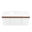 Modway - Render Fixation murale de 48" Vanette de salle de bain - Blanc Noyer Blanc-Matchs non inclus