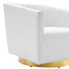 Modway - Twist Salon Accent Performance Velvet Chaise pivotante - Or Blanc-Capacité de poids en fauteuil : 300 lb