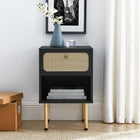 Modway - Chaucer Table de chevet, Noir-Construction durable en panneaux de particules