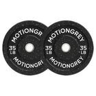 MotionGrey - Disques de musculation premium - Disques olympiques pour entraînement de force - 35 lb - Noir - Lot de 2-Plaques avec revêtement en caoutchouc durable : Revêtement épais qui réduit le bruit, protège le sol et assure une durabilité à long terme