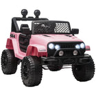 Aosom - camion jouet tout-terrain 12v pour enfants - rose-Livré avec une télécommande parentale permettant aux parents de contrôler la voiture à distance 