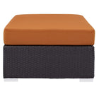 Modway - Convene Terrasse extérieure Tissu Ottoman rectangulaire in Espresso Orange-Housses de coussins lavables à la machine