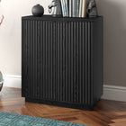 Hudson&Canal - Meuble d'appoint Mansfield de 71 cm de largeur, , grain noir-Fabriqué à partir de matériaux MDF robustes avec une finition grainée noire