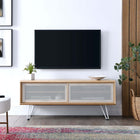 Modway - Nomad 47 po Meuble TV, Chêne-Portes coulissantes en maille