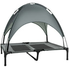 PawHut - Lit pour animaux surélevé rafraîchissant portable avec auvent - 36 po L x 30 po l x 35 po H - gris-Surélevé du sol pour le confort et pour permettre la circulation de l'air de tous les côtés 