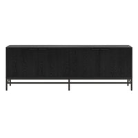 Hudson&Canal - Meuble TV Montello pour téléviseurs jusqu'à 78" - Grain noir-Un design transitionnel qui peut également être utilisé comme crédence ou buffet