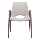Zuo - Desi Chaise de salle à manger - Beige/Noyer - Ensemble de 2-Confort moelleux et rembourrage durable