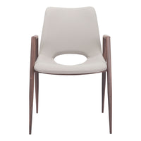 Zuo - Desi Chaise de salle à manger - Beige/Noyer - Ensemble de 2-Confort moelleux et rembourrage durable