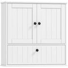 HOMCOM - Armoire murale de salle de bain style ferme avec étagère réglable - blanc-Armoires supérieures et inférieures pour un rangement organisé