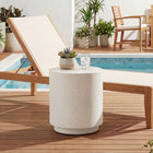 HOMCOM - Table d’appoint finition béton - blanc crème-Équipé de quatre patins de pieds réglables pour un équilibre sur toute surface 