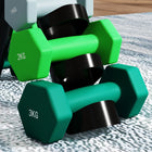 Soozier - Ensemble d’haltères hexagonaux 26 lb avec support vertical-Le revêtement en plastique protège votre sol, tandis que le noyau en métal les maintient équilibrés