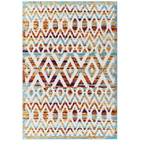 Modway - Reflect Treillis marocains Tamako Diamond et Chevron Tapis intérieur / extérieur de 5 pi l x 8 pi L - Multicolore-Tapis de treillis marocain en diamant vieilli et chevron