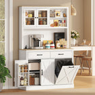 HOMCOM - Armoire de garde-manger 69 po avec station de charge - blanc-Quatre porte-épices sur les portes gardent les assaisonnements à portée de main 