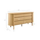 Modway - Cadence 6 tiroirs Courbe Commode, Chêne-Cadre en bois courbé