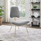 Modway - Ponder Performance Velvet Chaise longue - Gris-Revêtement en velours de performance