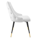Modway - Adorn Touffe Performance Velvet Fauteuil d’appoint de salle à manger - Blanc-Rembourrage en mousse dense