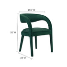 Modway - Pinnacle Performance Velvet Chaise à manger Ensemble de 2 - Vert-Rembourrage en mousse dense