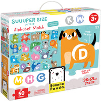Banana Panda - Puzzle de taille super grande, correspondance de l'alphabet, 3 ans et plus-UN PUZZLE PARFAIT ET UNE ACTIVITÉ D'ASSOCIATION POUR QUE LES ENFANTS APPRENNENT LES LETTRES ET LES ANIMAUX - ce grand puzzle permet aux enfants d'assembler un puzzle géant, puis d'associer les pièces de lettres circulaires aux bons animaux