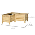 Outsunny - Jardin surélevé - 47,2 po L x 47,2 po l x 19,7 po H - naturel-Doublure non textile empêchant l’engorgement d’eau des plantes 