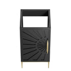 Modway - Awaken 18" Armoire à coiffeuse de salle de bain - Noir-Construction en bois massif et MDF