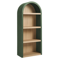 Modway - Caleb 4e Étagère Arqué Vitrine - Vert Chasseur-Cadre voûté