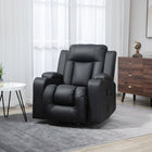 HOMCOM - Fauteuil inclinable massant à vibrations 8 points pour salon - noir-Siège pivotant à 360° et à bascule pour un confort optimal 