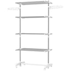 HOMCOM - Séchoir à vêtements 4 niveaux avec ailes latérales et roulettes pour intérieur/extérieur - blanc-Avec 25,5 po (64,8 cm) d’espace pour le séchage du linge à l’intérieur 