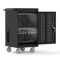Luxor - Chariot de recharge sécurisé USB-C pour 30 appareils (45 W par port, pour ordinateurs portables jusqu’à 16 po)-Pré-câblé avec des câbles USB-C® pour éliminer les câbles emmêlés et les blocs d’alimentation encombrants