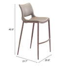 Zuo - Ace Tabouret de bar - Brun/Noyer - Ensemble de 2-6