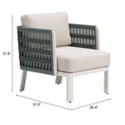 Zuo - Bridgehampton Fauteuil avec accoudoirs - Blanc-6