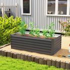 Outsunny - Jardinière surélevée galvanisée - gris foncé-Structure en acier galvanisé assurant durabilité et performance longue durée
