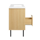 Modway - Chaucer 48" Vanité de salle de bain à un seul lavabo - Oak White-Assemblée requise