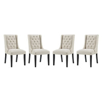 Modway - Baronet Tissu Chaise à manger Ensemble de 4 - Beige-Fauteuil d’appoint moderne élégant