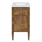 Modway - Elysian 36" Vanette de salle de bain - Brun blanc-Construction en bois de manguier
