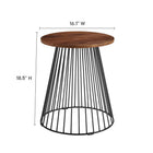 Modway - Valeo Bois et métal ronds Table d’appoint - Noyer-Dessus en bois massif de manguier